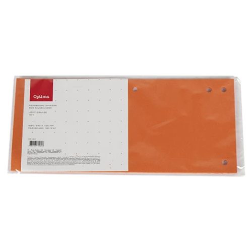 Elválasztócsík, OPTIMA, 105x240 mm, narancssárga (10db/csomag)