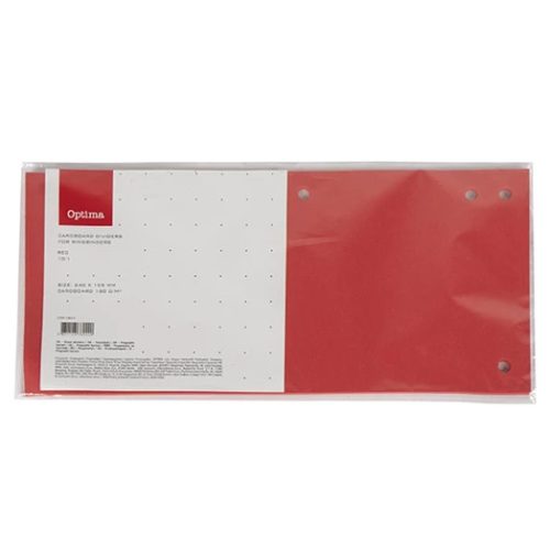 Elválasztócsík, OPTIMA, 105x240 mm, piros (10db/csomag)
