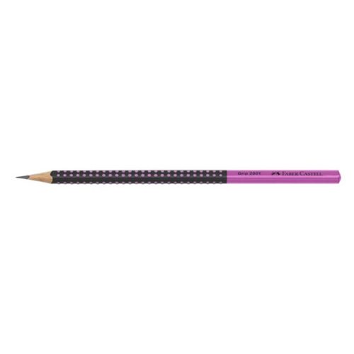 Grafitceruza, FABER-CASTELL Grip 2001, háromszögletű, HB, fekete-rózsaszín