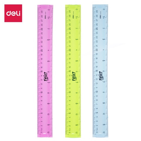 Vonalzó, DELI 6209, hajlítható, 30 cm, (vegyes színek)