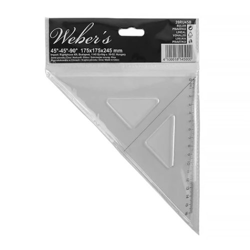Vonalzó, WEBER'S, háromszög 45°